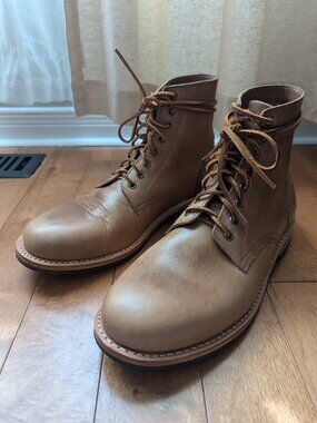 Oak Street Bootmakers Trench Boot Natural Chromexcel Size 10.5